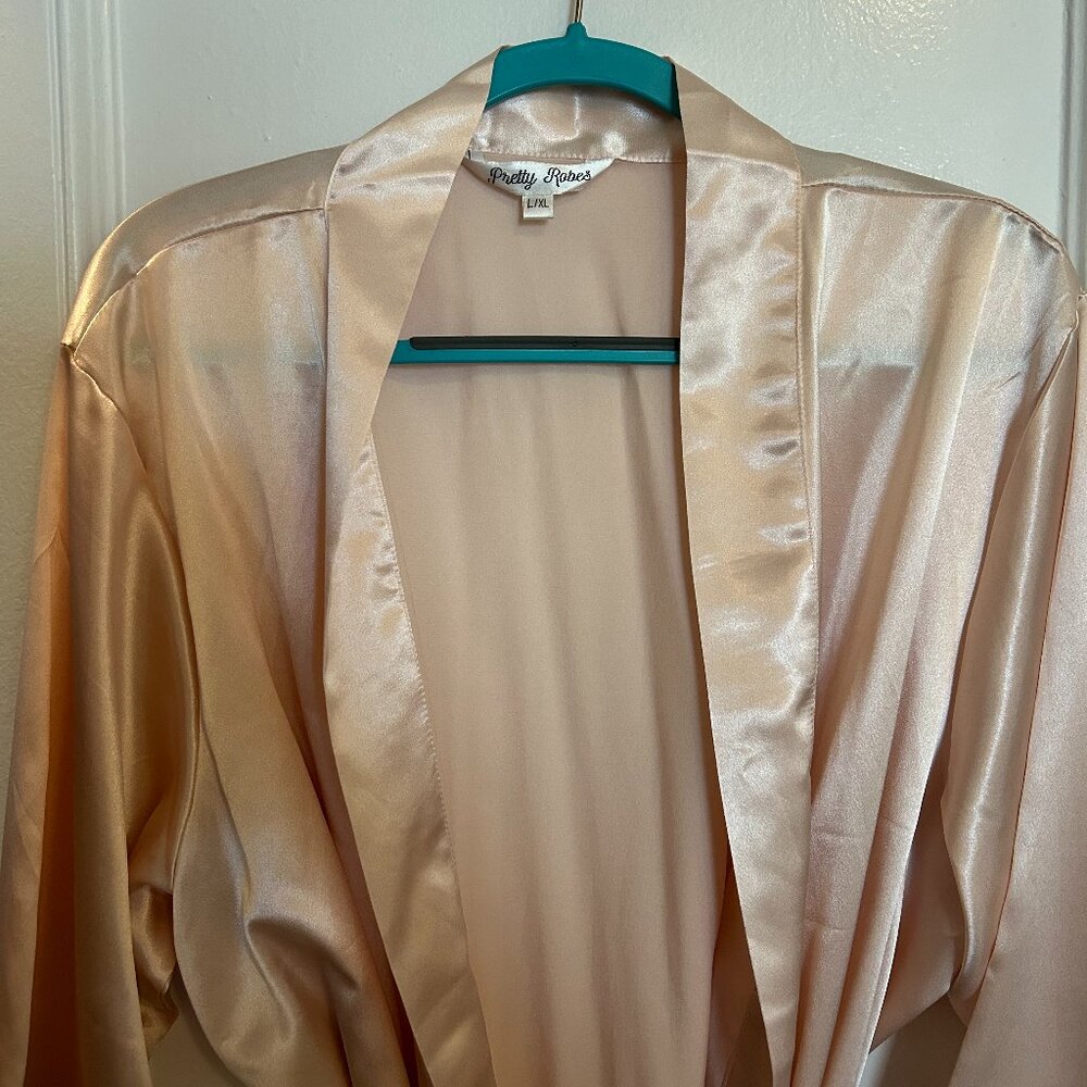 Pink Satin Robe - Picture 3 of 6